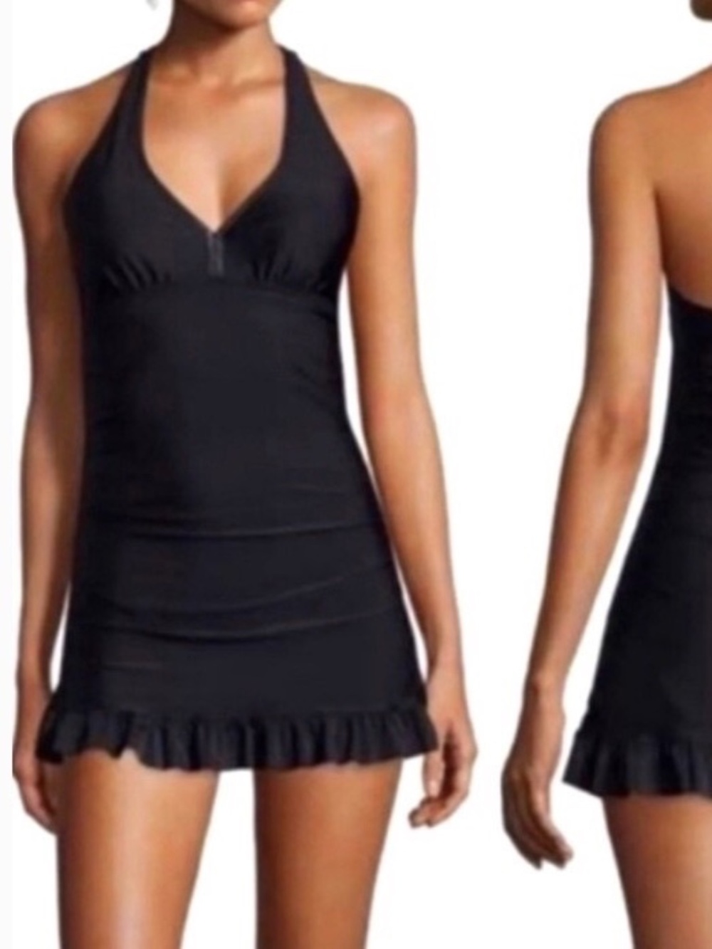 Spanx Halter Black Swim Dress, XS, LOVE YOUR ASSETS by Sara Blakely, NWT